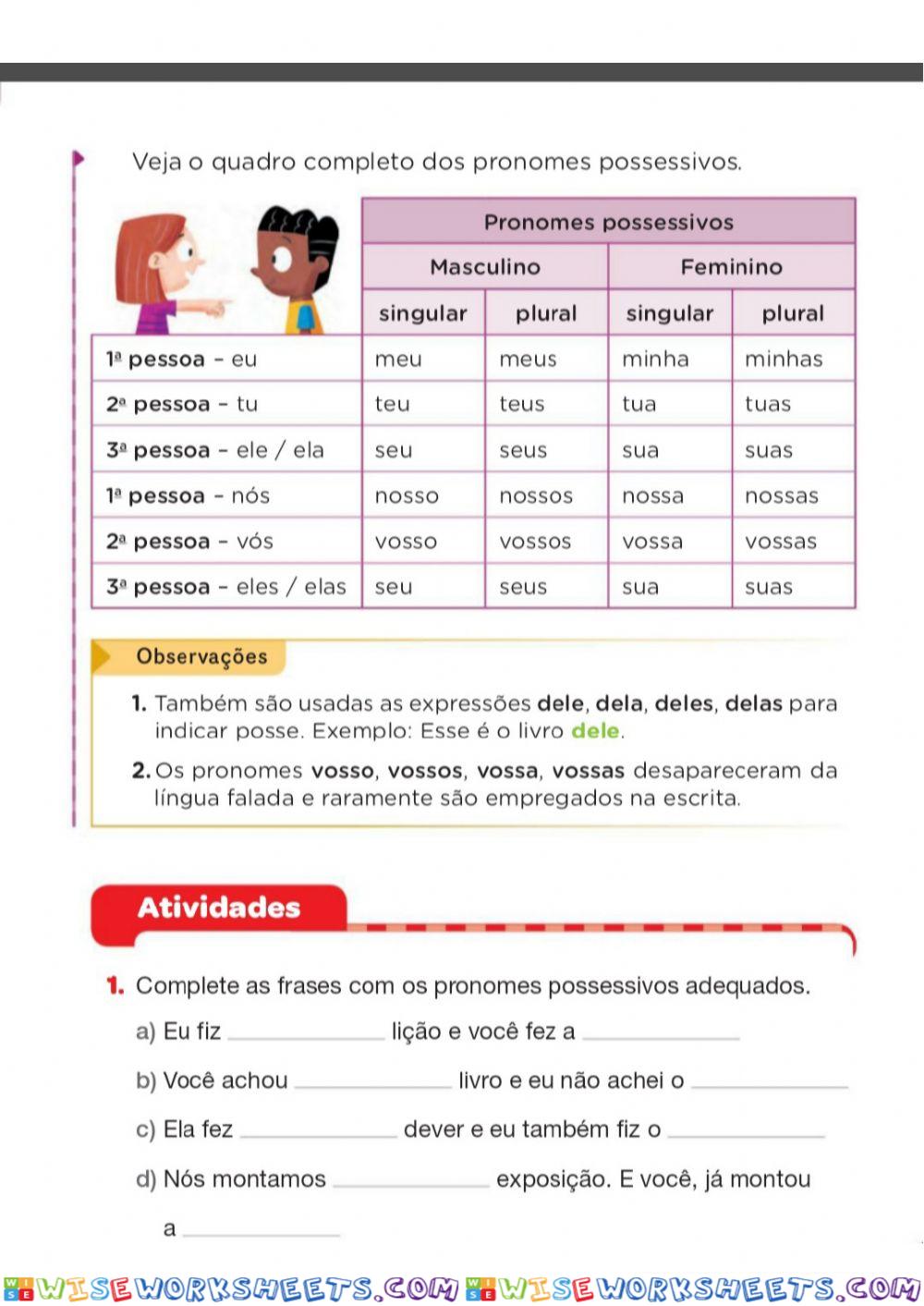 Pronomes Demonstrativos Worksheet Online Wiseworksheets Sexiz Pix