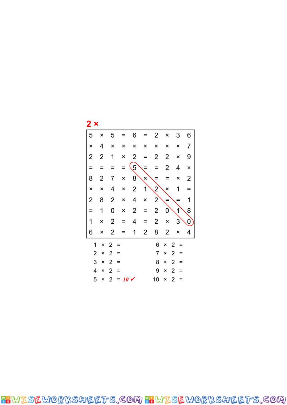 Sopa De Letras Multiplicaciones I Worksheet Online WiseWorksheets