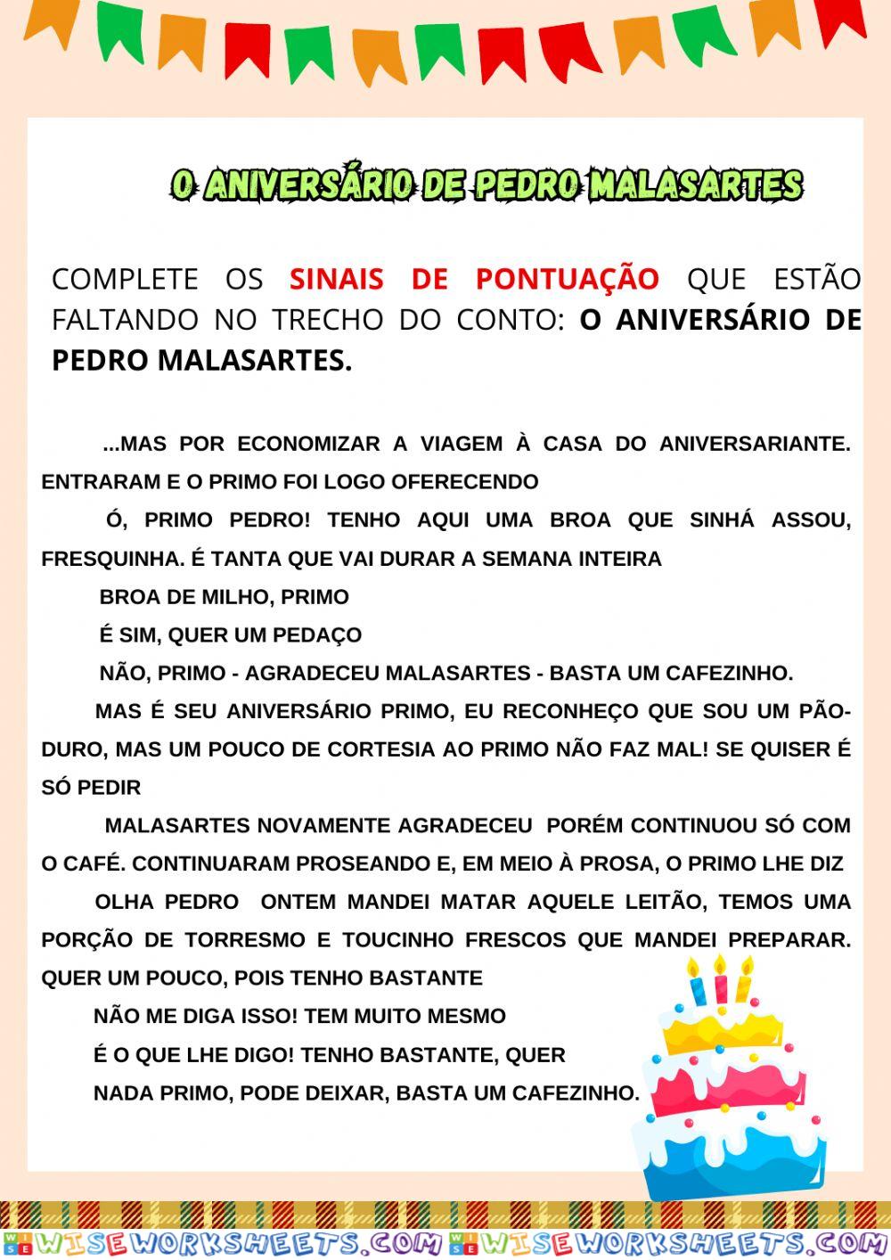 Complete os sinais de pontuação