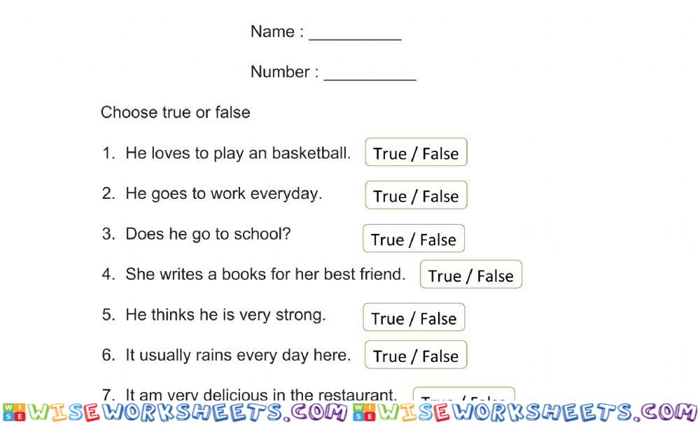 True or False