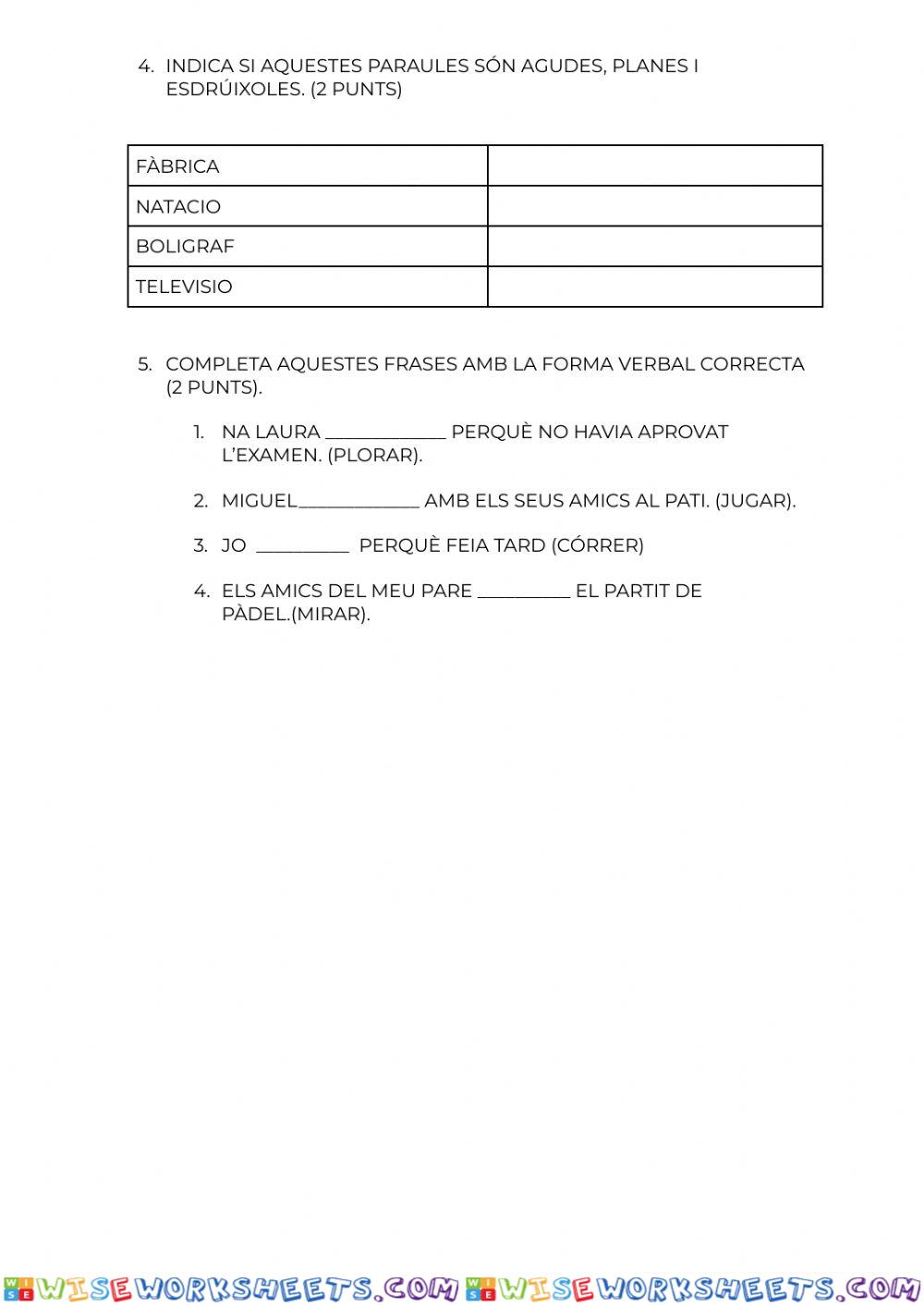 worksheet