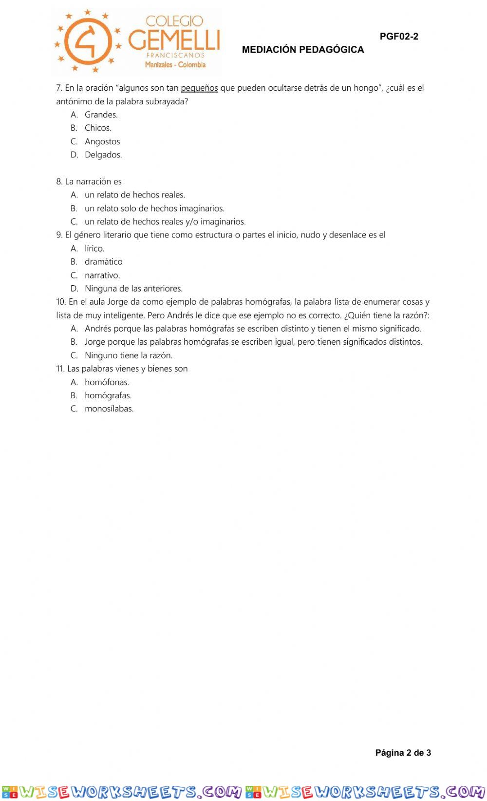 worksheet