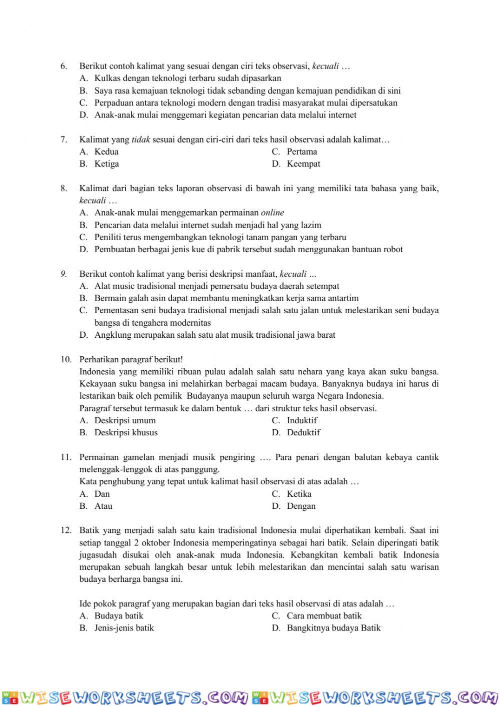 worksheet