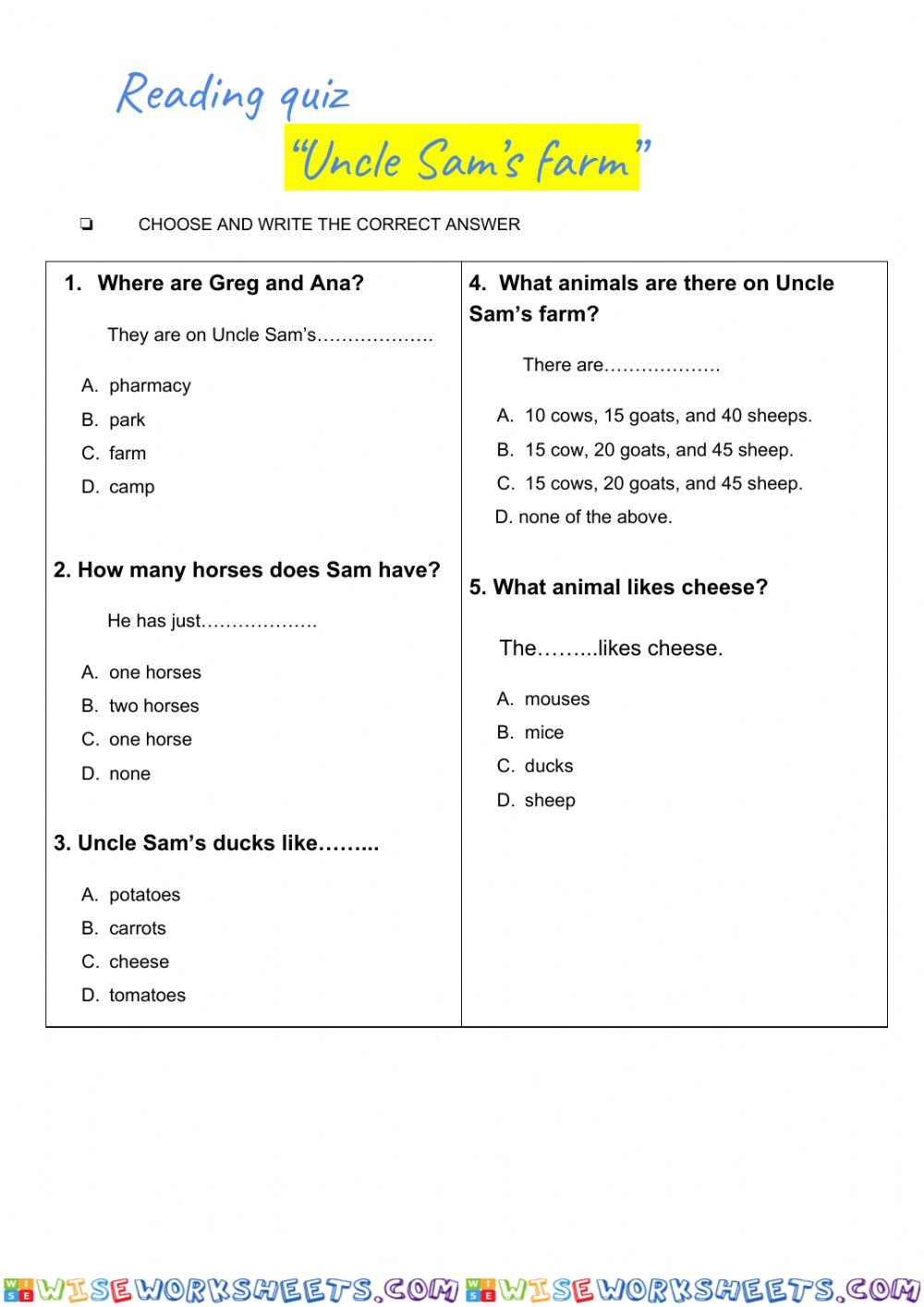 worksheet