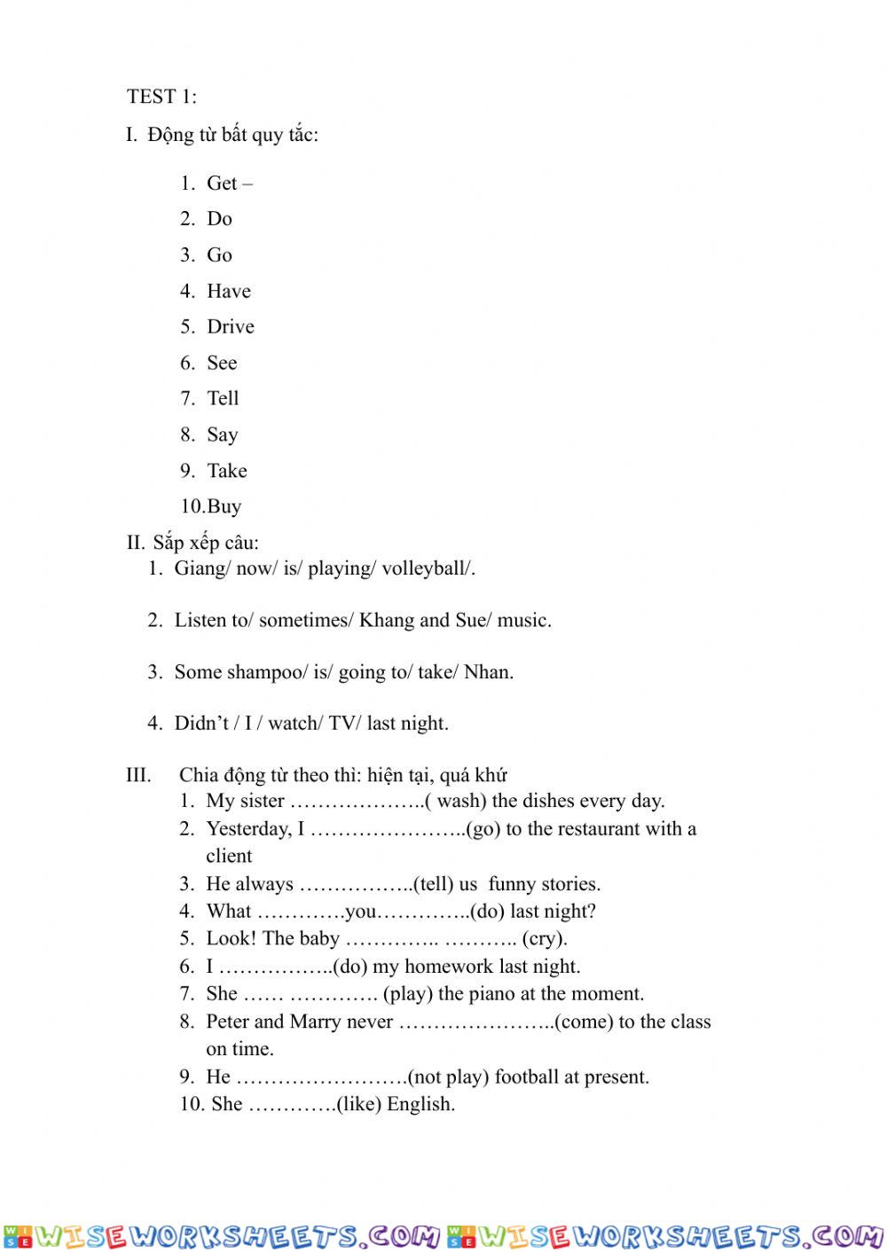 worksheet