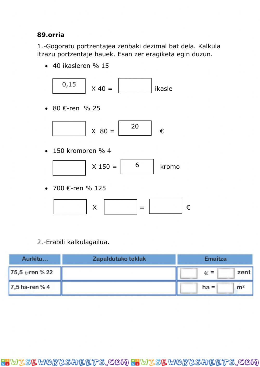 worksheet