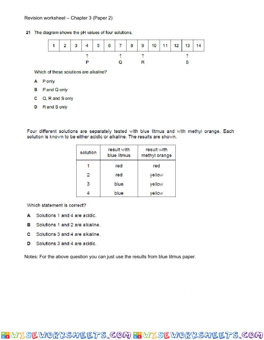 Chapter 3 revision