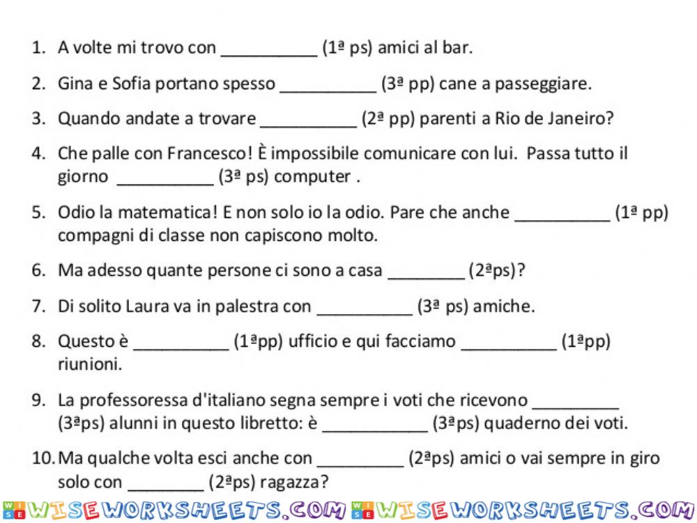 Aggettivi possessivi