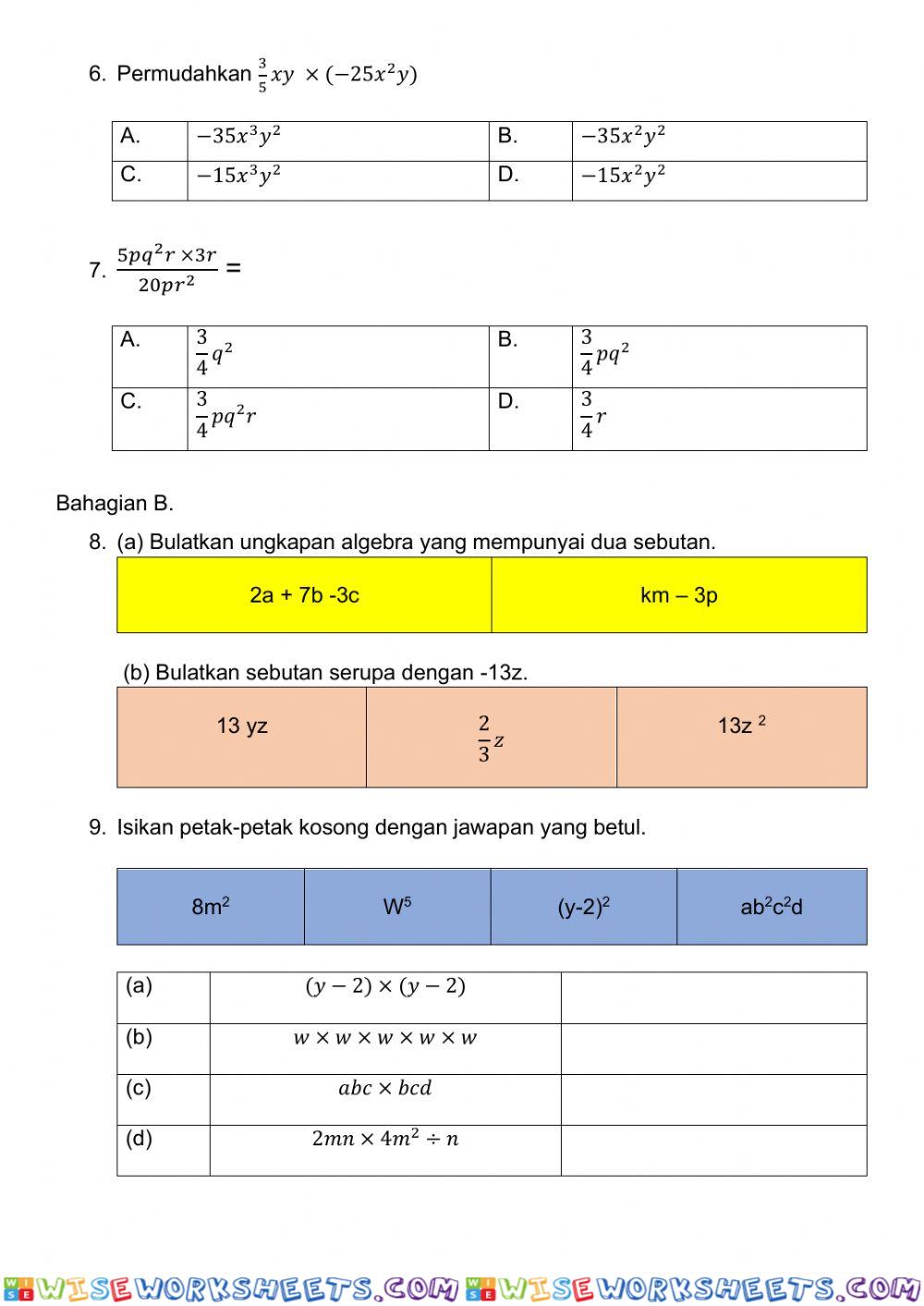 worksheet