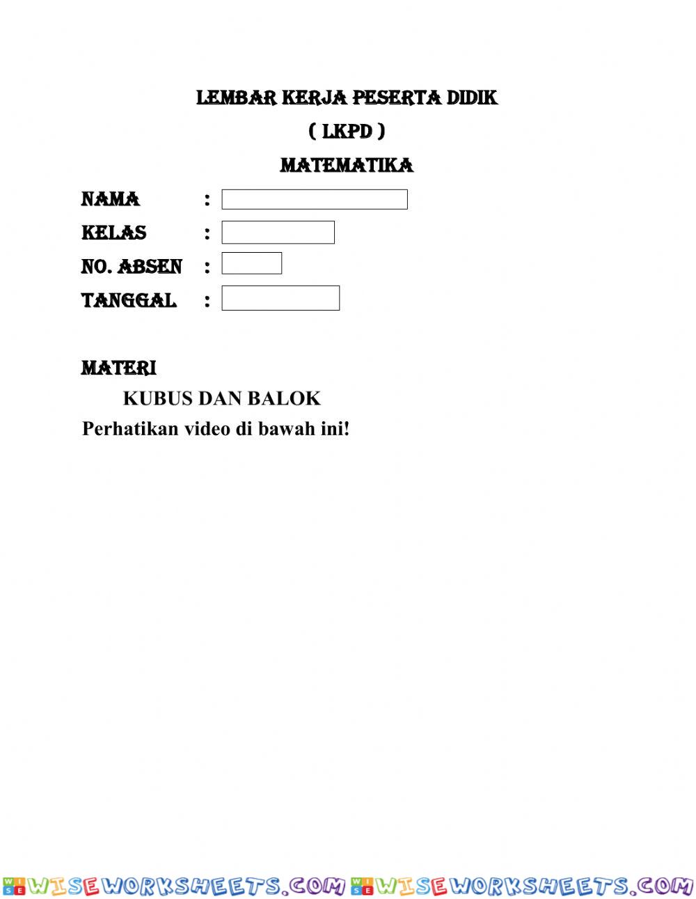 LKPD Matematka kelas 6