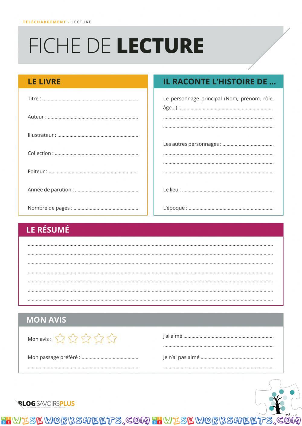 Fiche de lecture