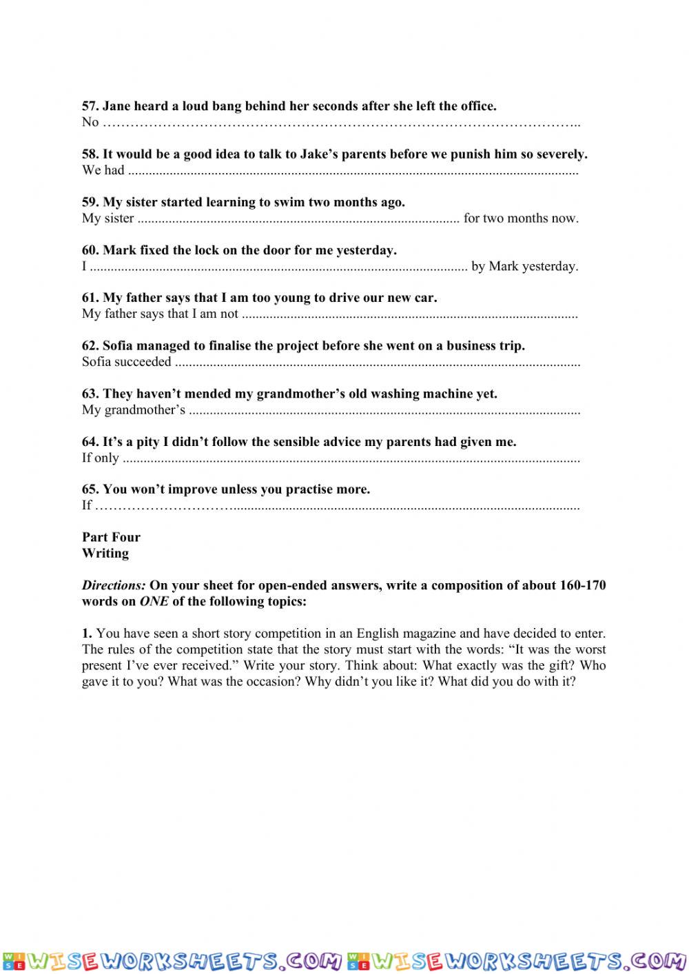 worksheet
