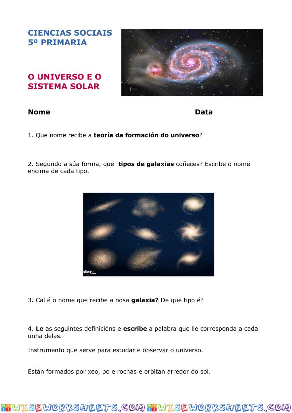 Avaliación: Universo e Sistema Solar