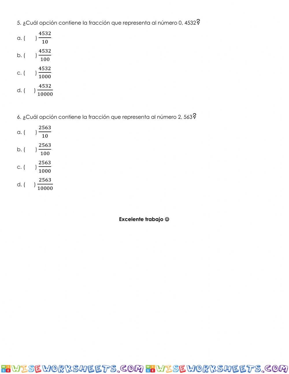 worksheet