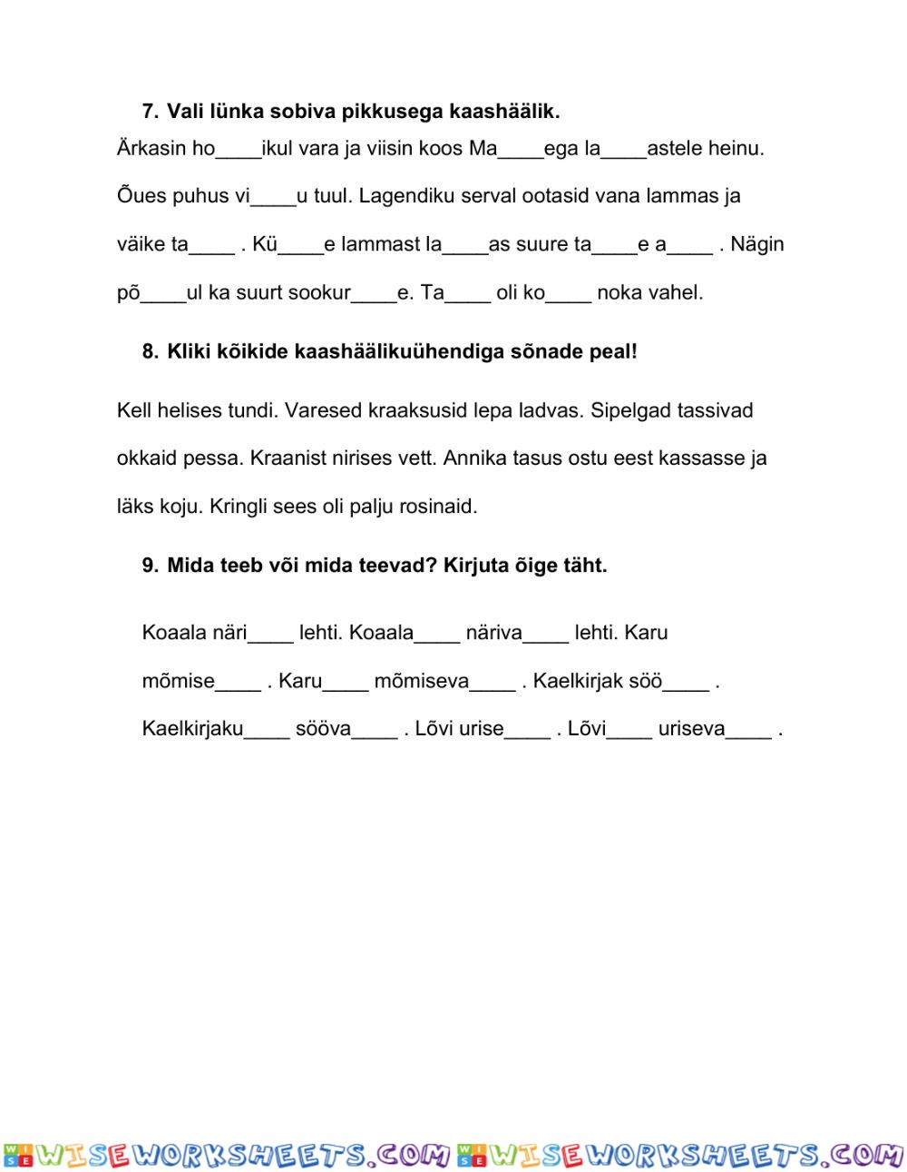 worksheet