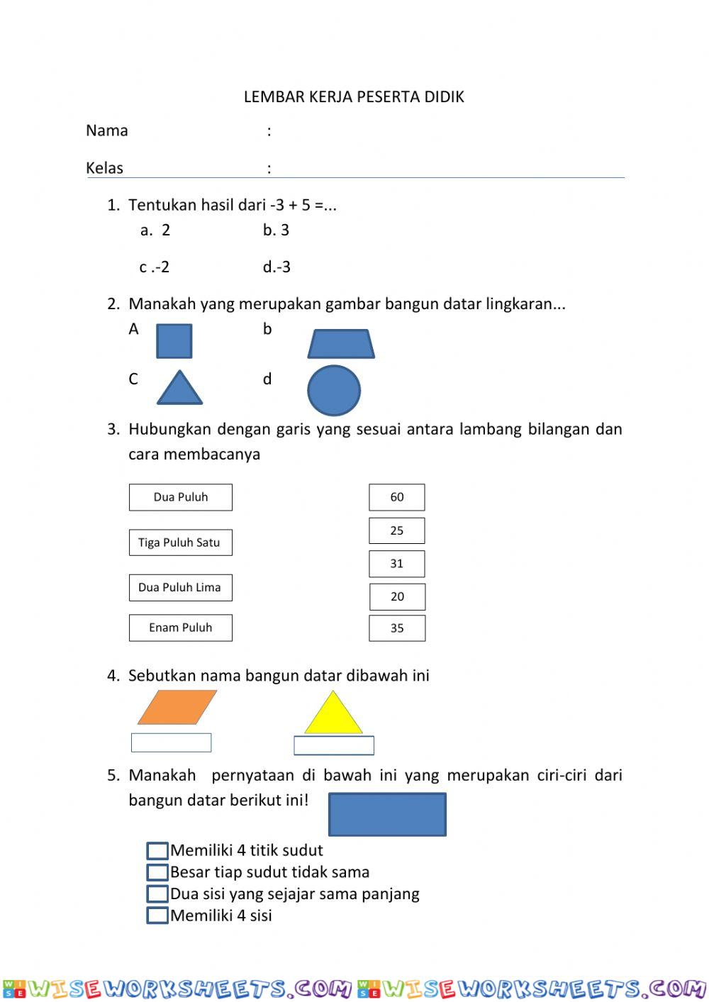 worksheet