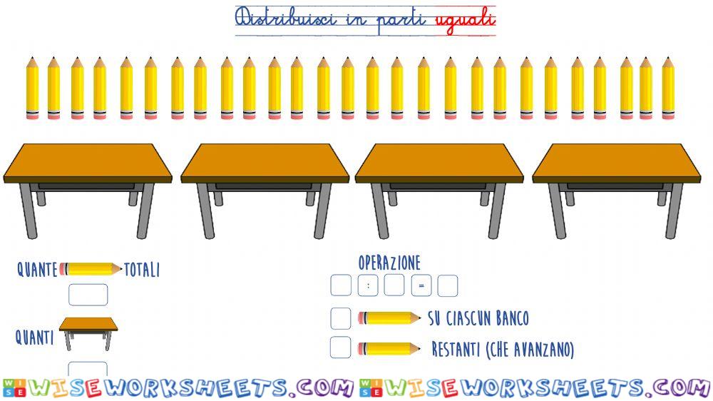 Distribuisci in parti uguali (con resto)