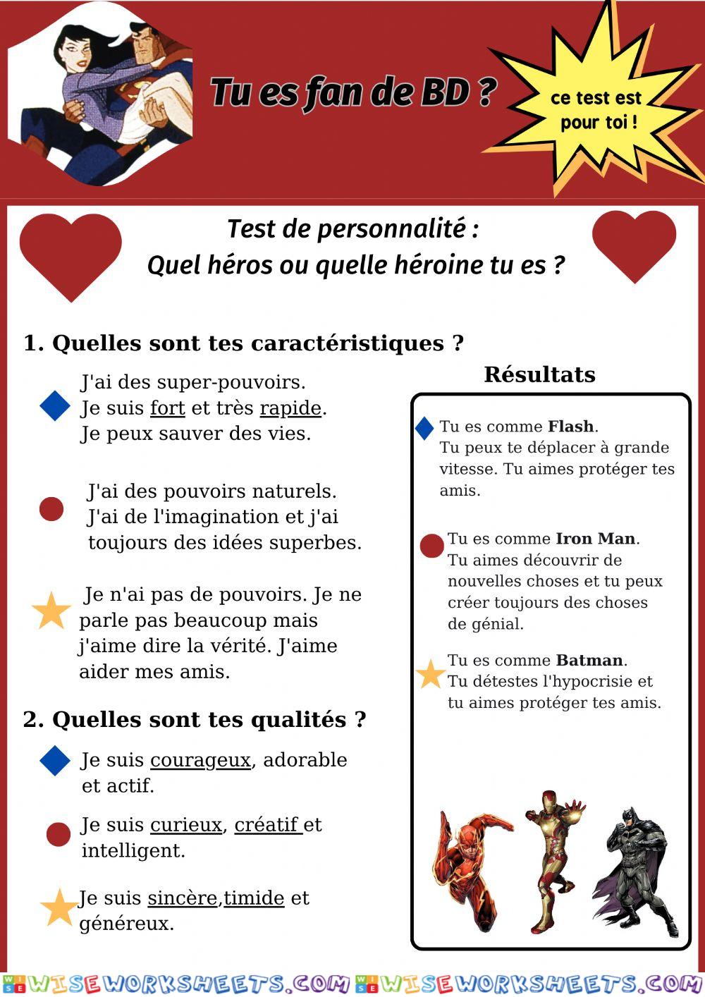 Découvre le lexique de la personnalité