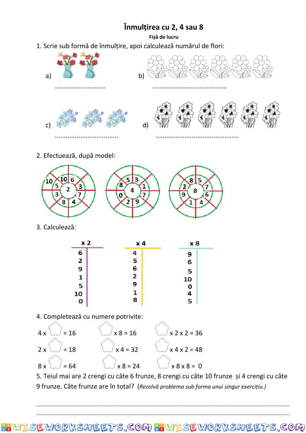 Inmultirea cu 2,4,8