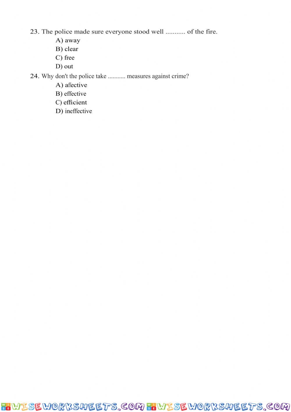 worksheet