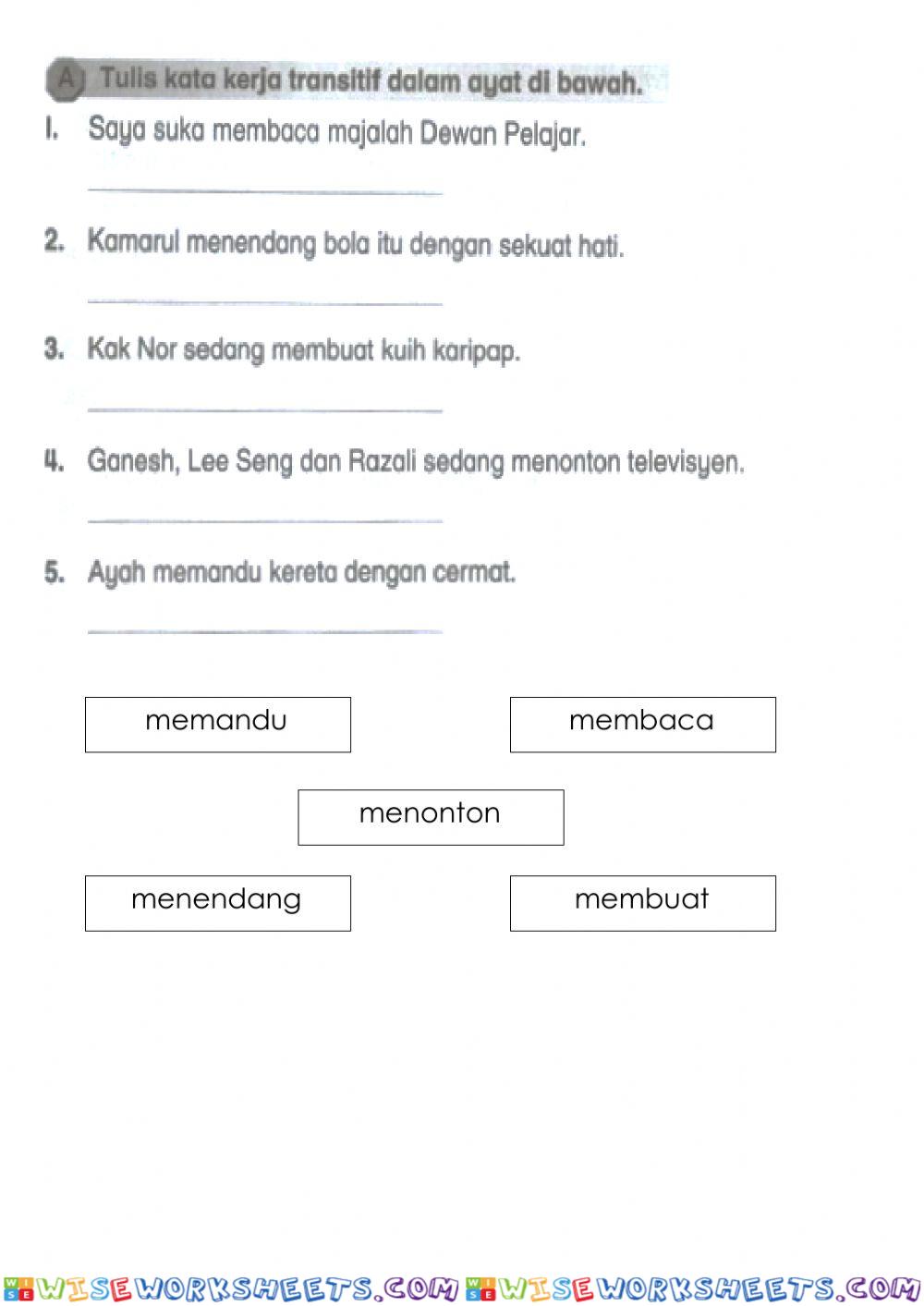 Kata Kerja Transitif