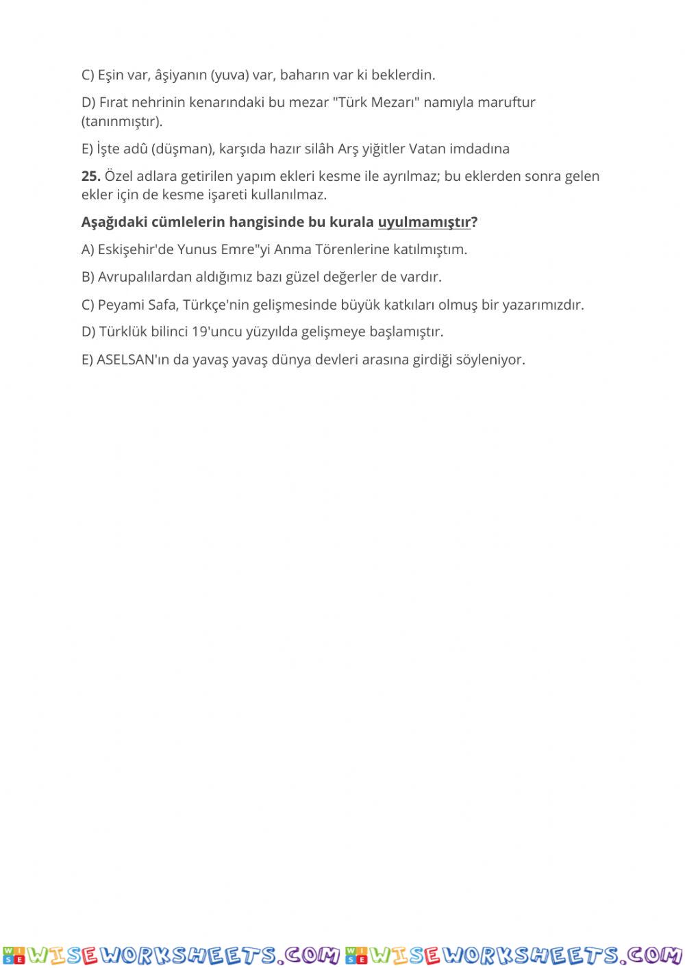 worksheet