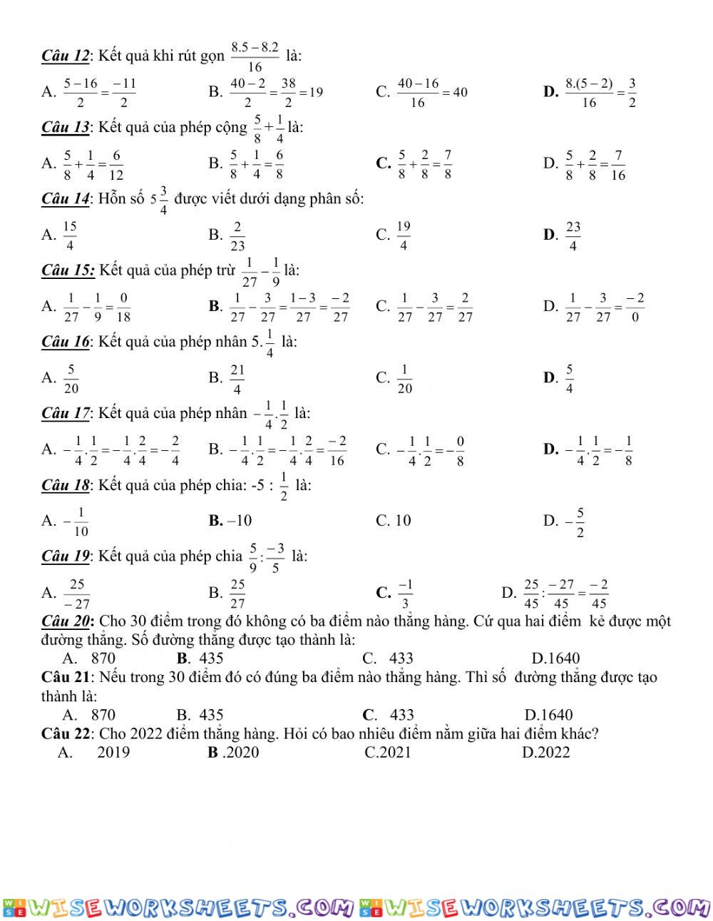 worksheet