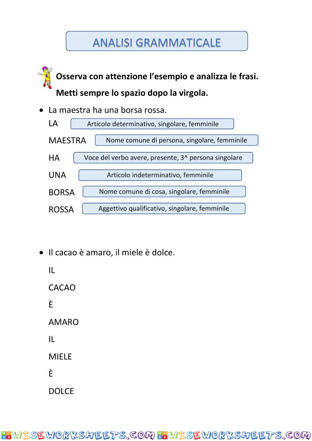 Analisi grammaticale