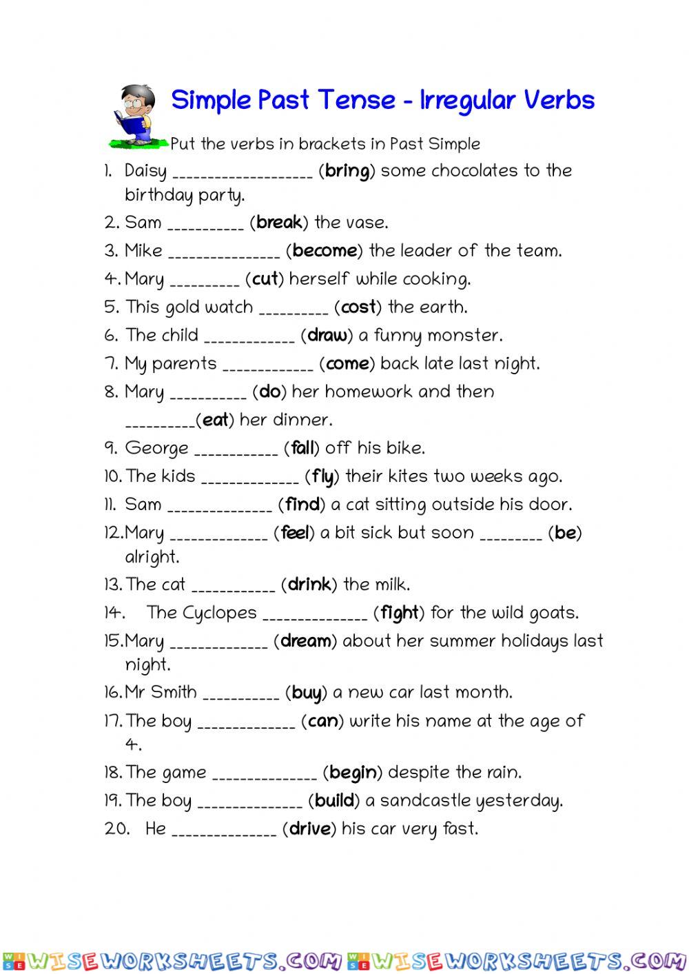 Past Simple Irregular verbs