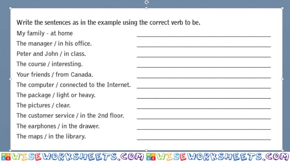 Verb to be (present)