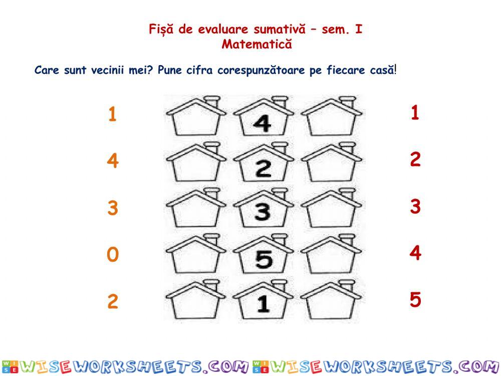 Evaluare sumativă - sem.I