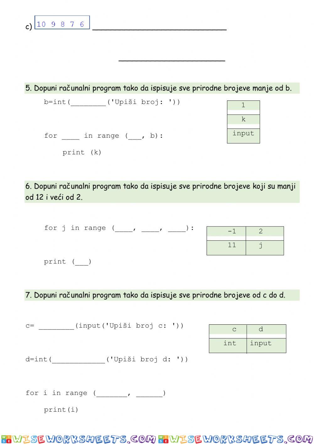 worksheet