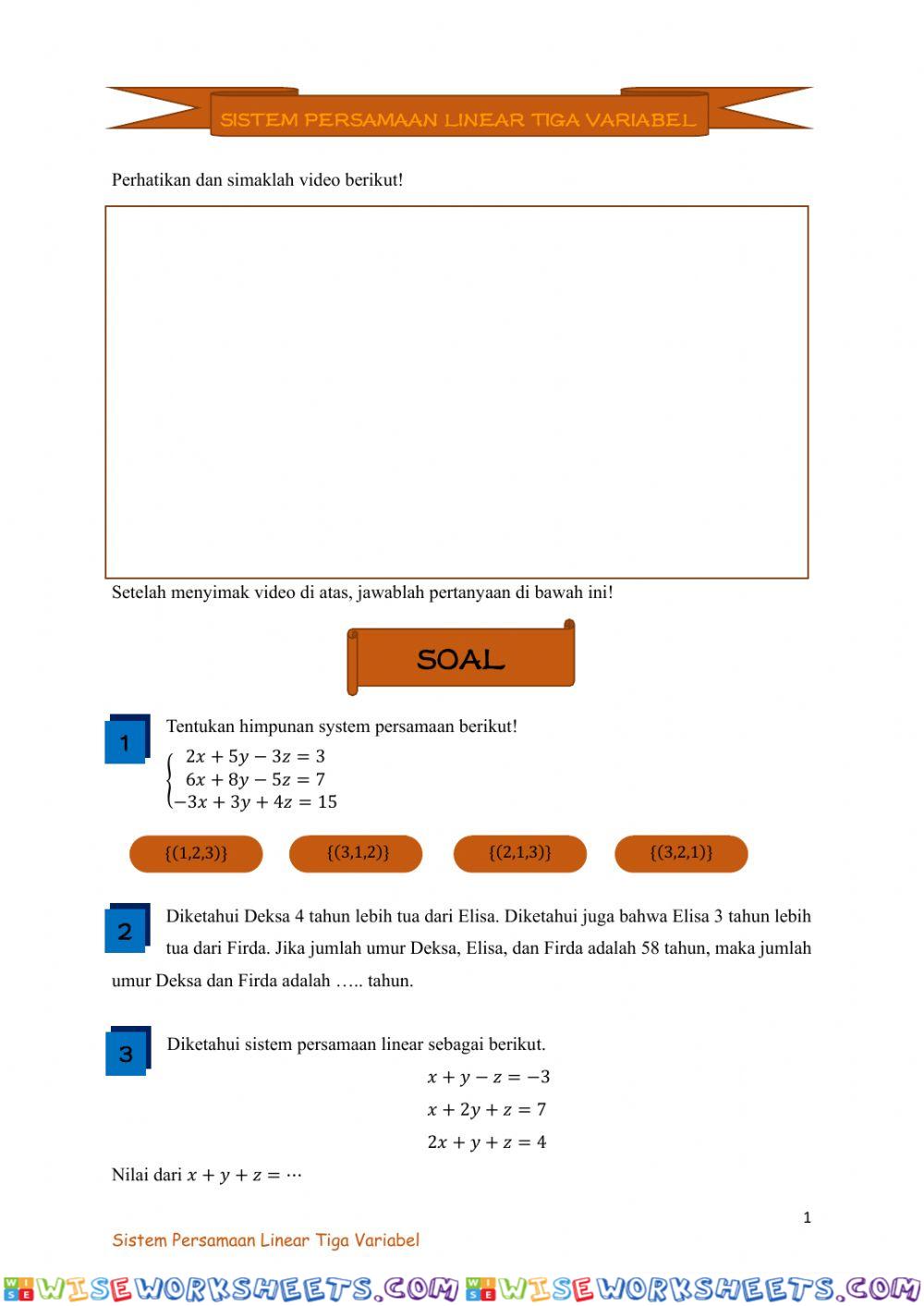 worksheet