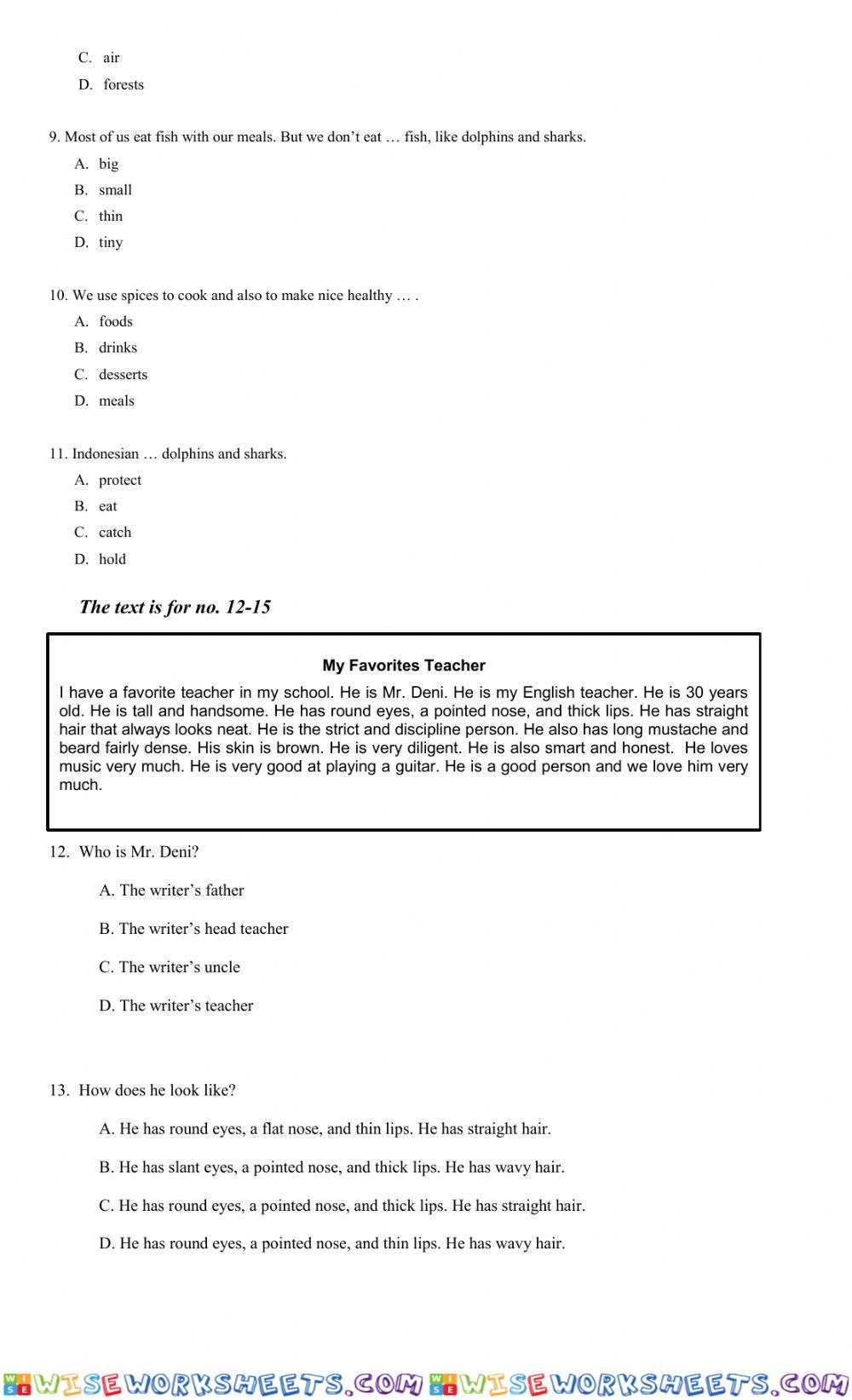 worksheet