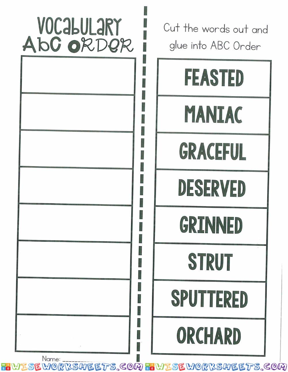 Vocab ABC Order