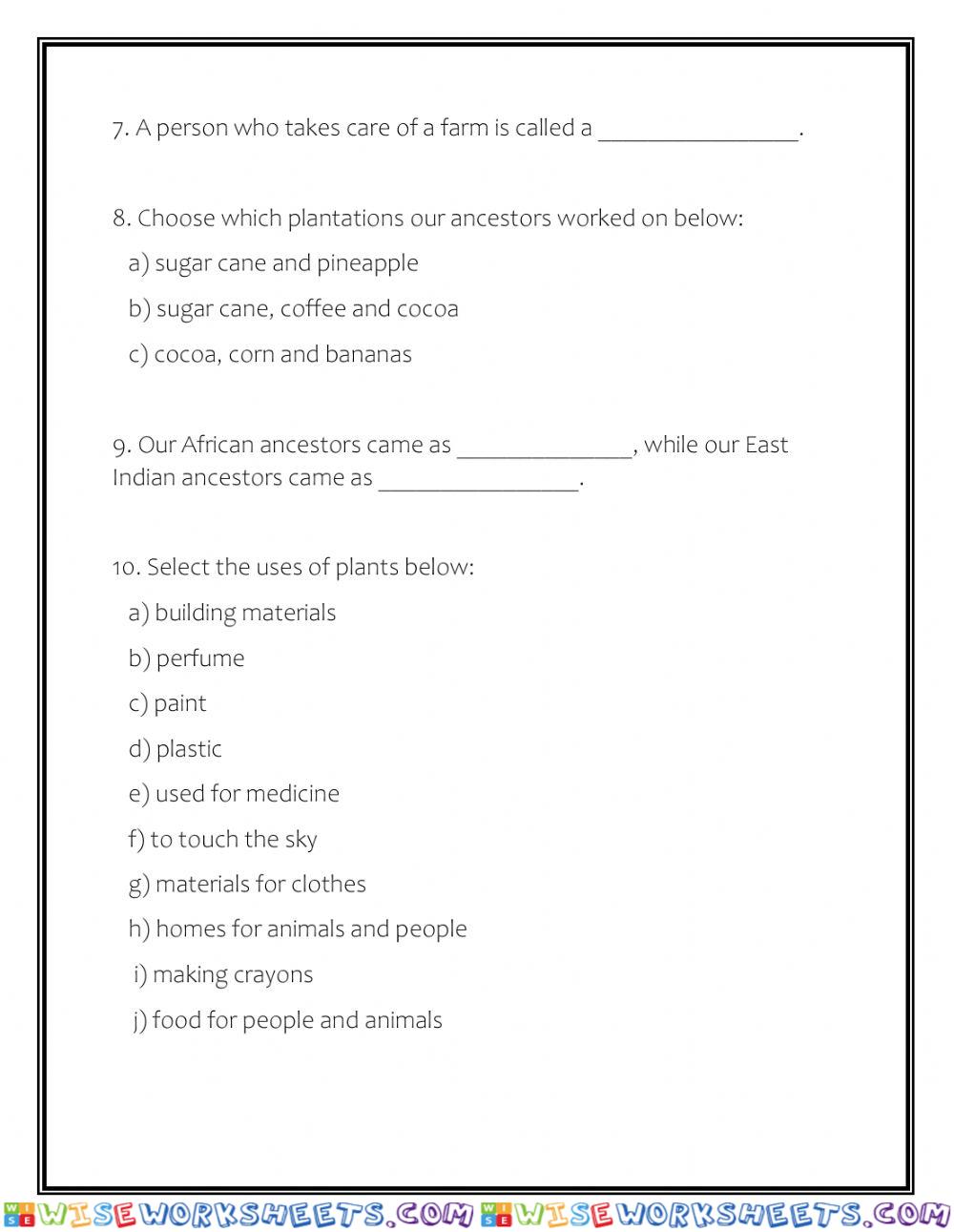 worksheet