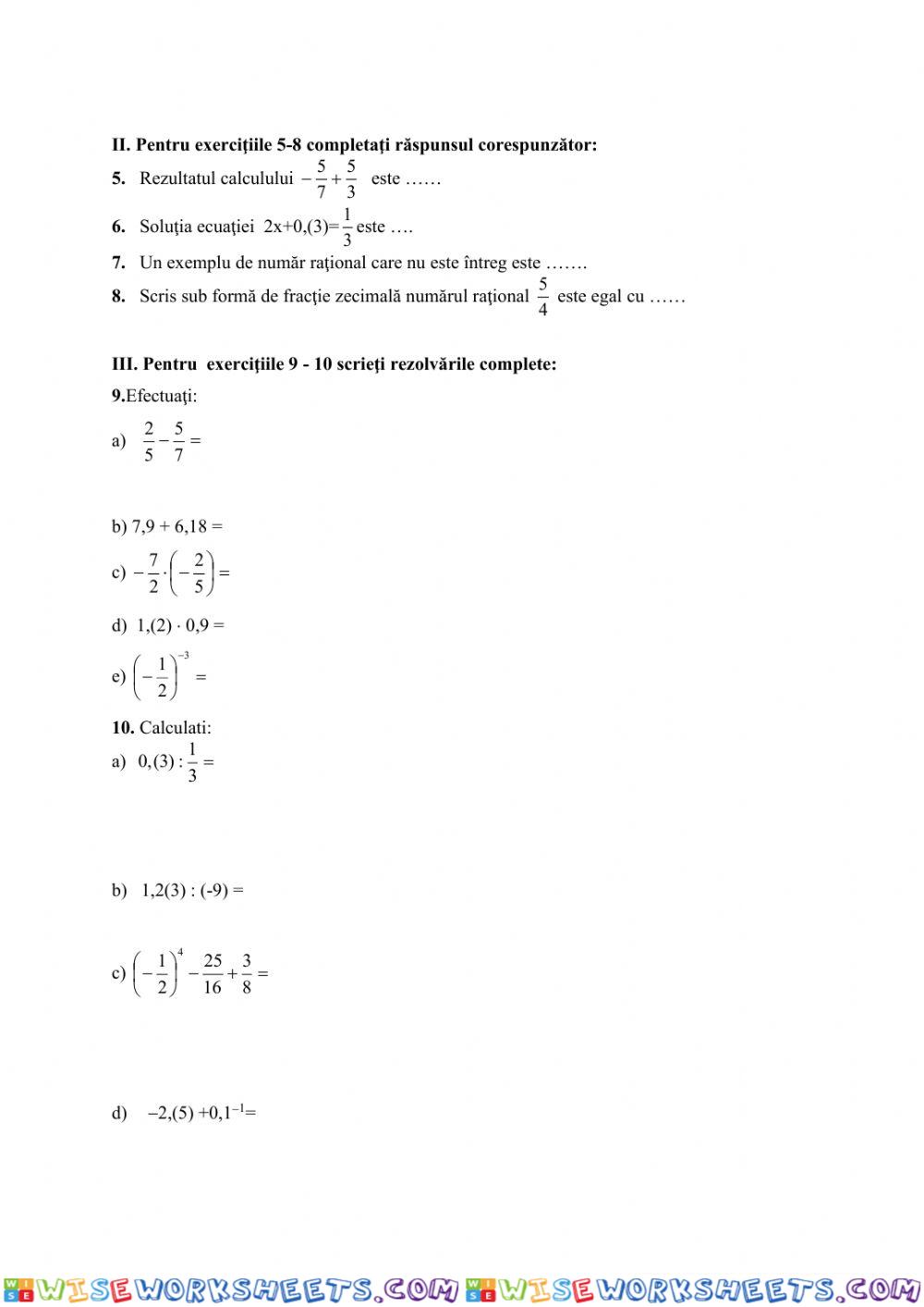 worksheet