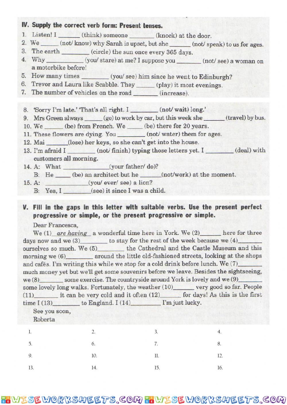 worksheet