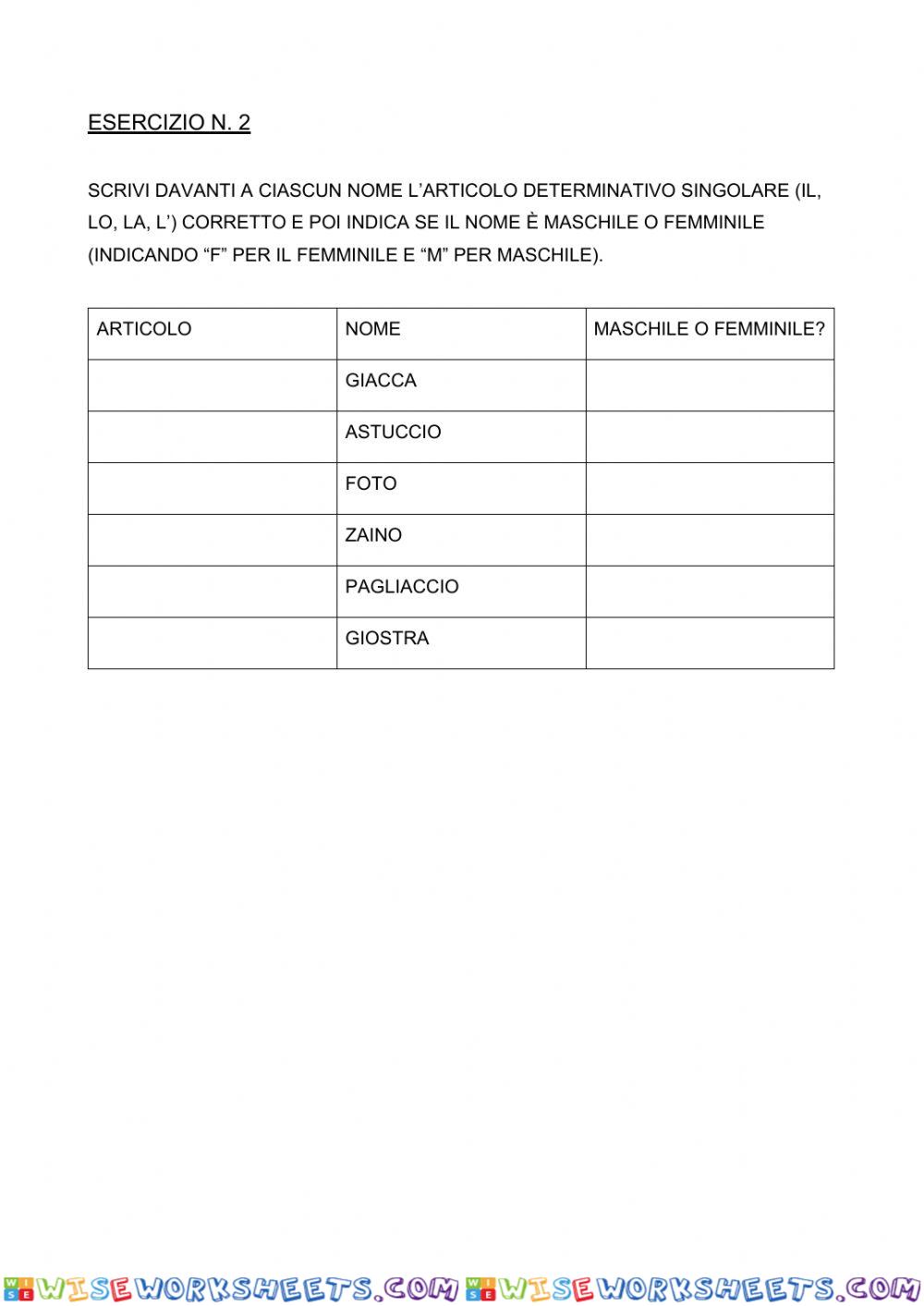 worksheet