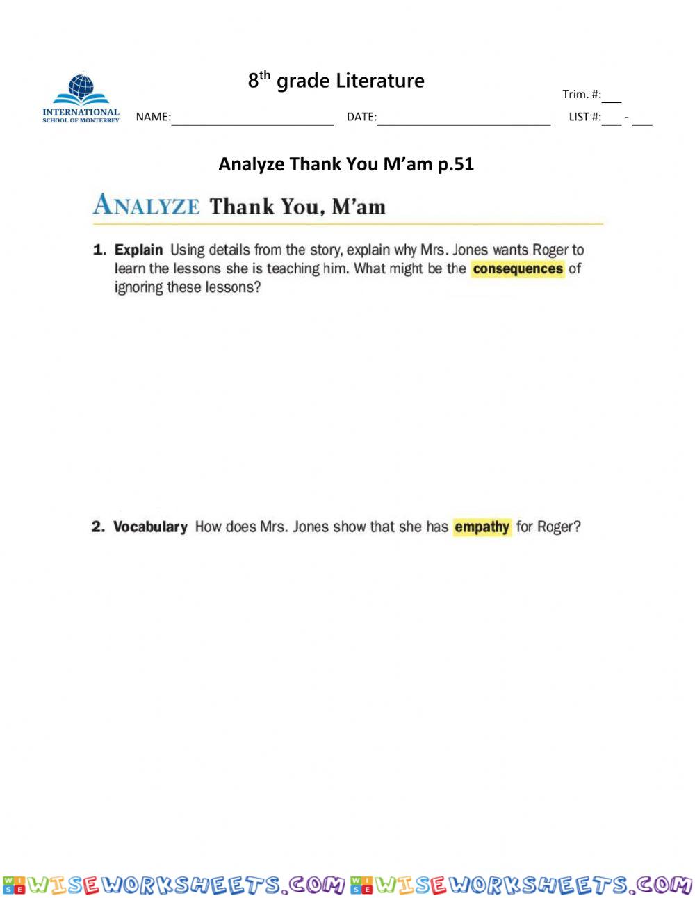 8-Analyze Thank You Ma m p.51