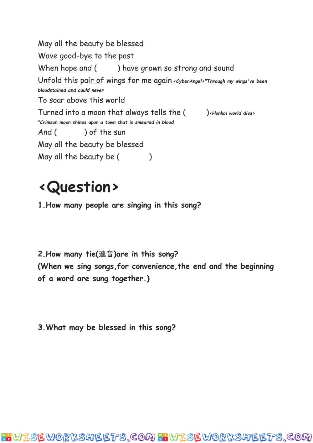 worksheet