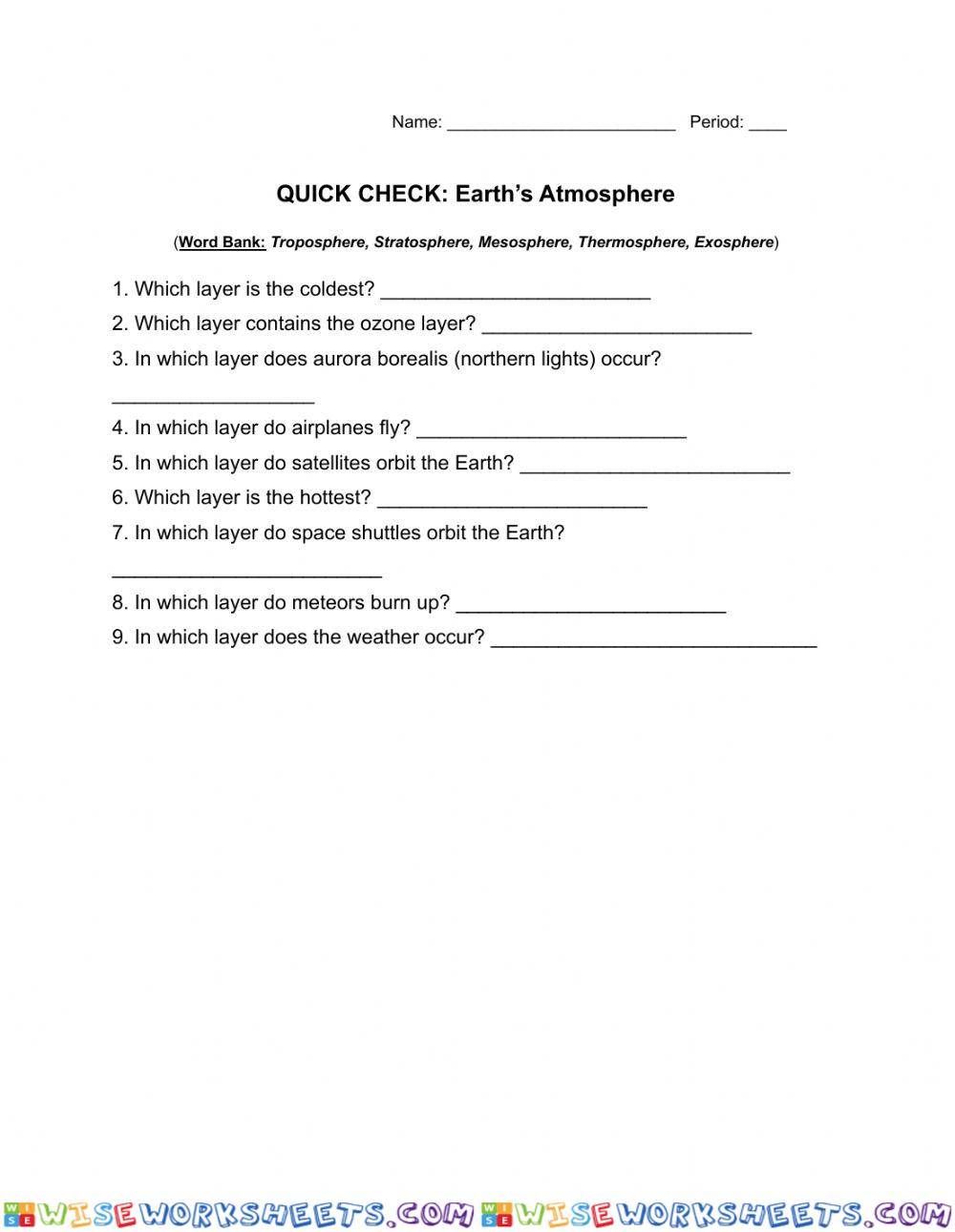 Atmosphere Layers