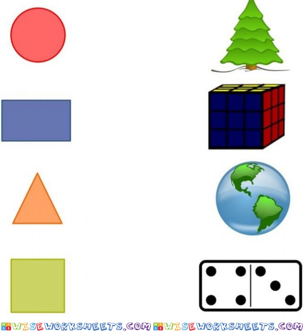 Forme geometrice- uneste fiecare forma geometrică cu figura corespunzătoare