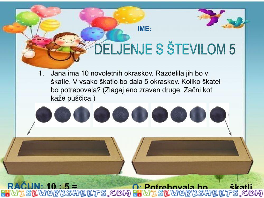 Deljenje s številom 5