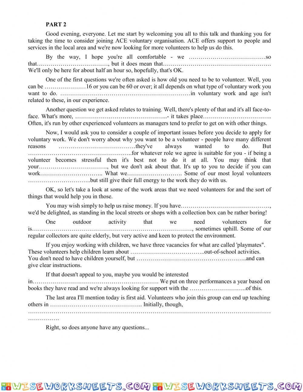 IELTS LISTENING dictation