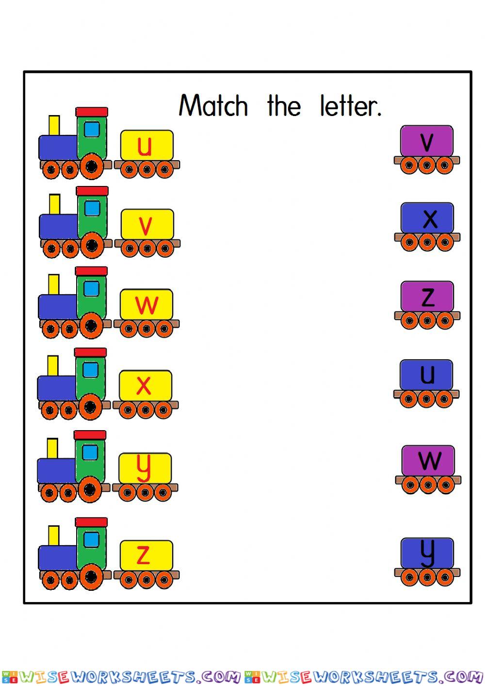 Match The Alphabet u-z