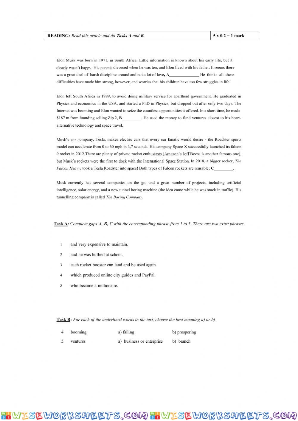worksheet