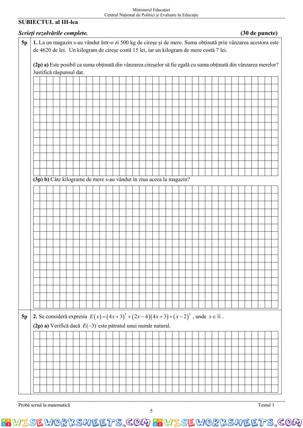 worksheet