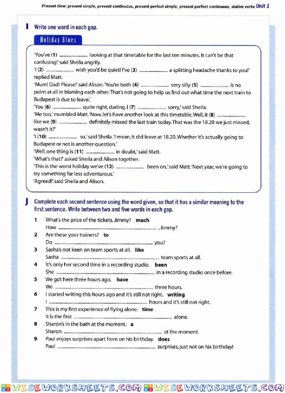 worksheet