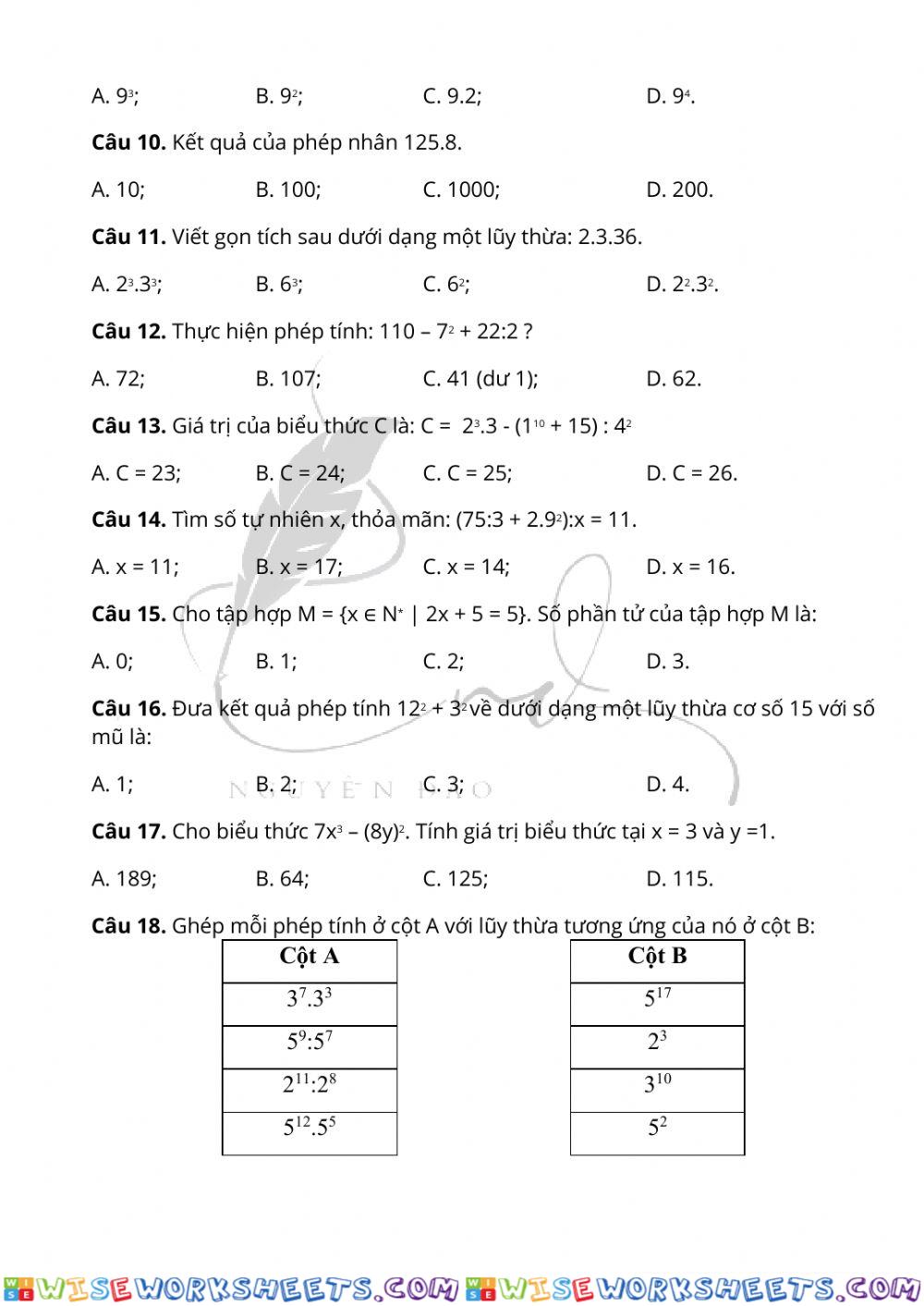 worksheet